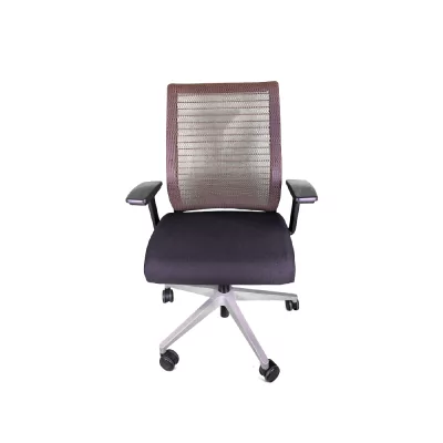 Reconditioned seat STEELCASE Think black with chocolate and 1D armrest backrest