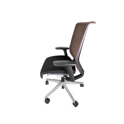 Reconditioned seat STEELCASE Think black with chocolate and 1D armrest backrest